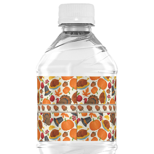 Traditional Thanksgiving Water Bottle Label - Back View