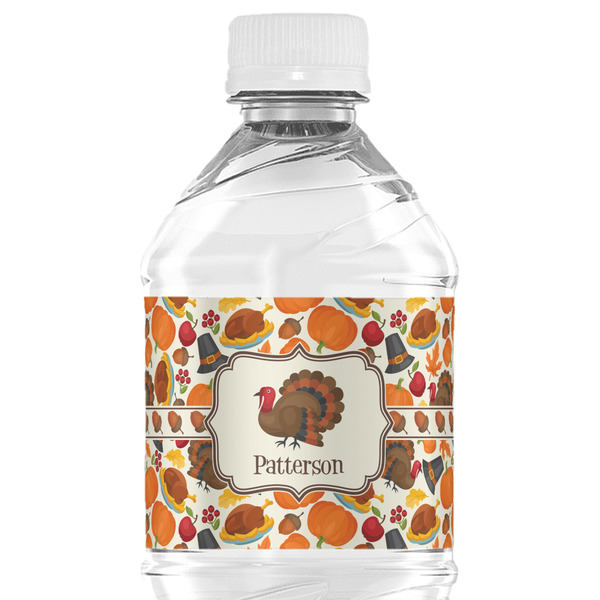 Custom Traditional Thanksgiving Water Bottle Labels - Custom Sized (Personalized)