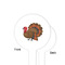Traditional Thanksgiving White Plastic 4" Food Pick - Round - Single Sided - Front & Back