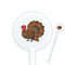 Traditional Thanksgiving 5.5" Round Plastic Stir Sticks - White - Double Sided