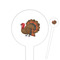Traditional Thanksgiving White Plastic 6" Food Pick - Round - Closeup