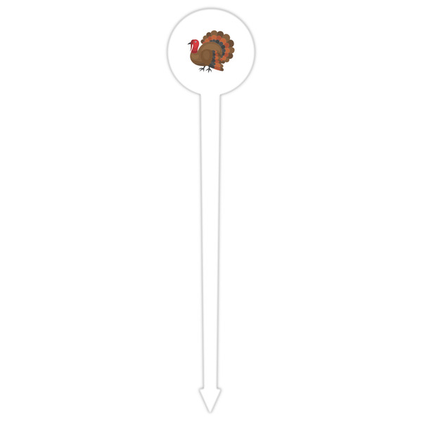 Traditional Thanksgiving White Plastic 6" Food Pick - Round - Single Pick