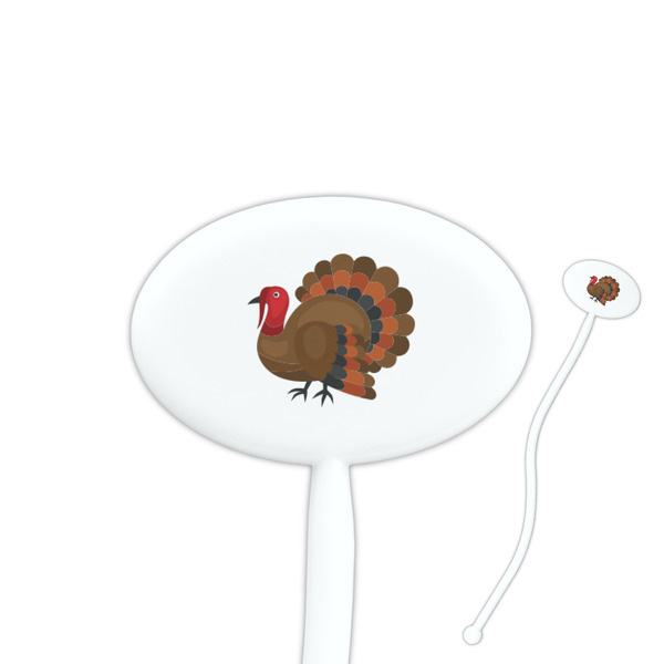 Custom Traditional Thanksgiving Oval Plastic Stir Sticks