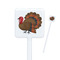 Traditional Thanksgiving White Plastic Stir Stick - Square - Closeup