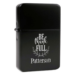Traditional Thanksgiving Windproof Lighter - Black - Double Sided (Personalized)