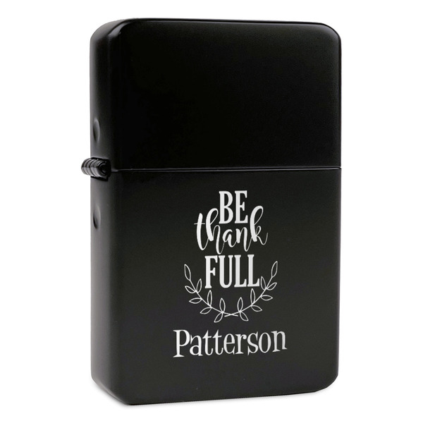 Custom Traditional Thanksgiving Windproof Lighter - Black - Double Sided (Personalized)