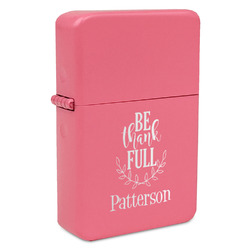 Traditional Thanksgiving Windproof Lighter - Pink - Single Sided & Lid Engraved (Personalized)
