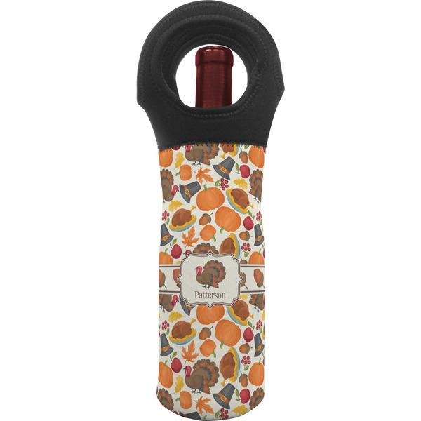 Custom Traditional Thanksgiving Wine Tote Bag (Personalized)