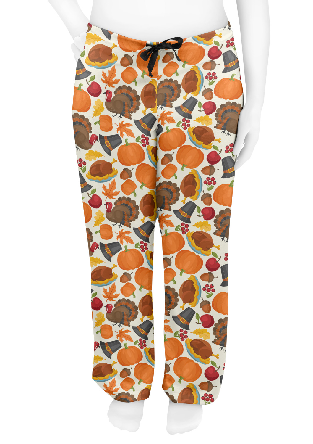 Traditional Thanksgiving Womens Pajama Pants - S (Personalized ...
