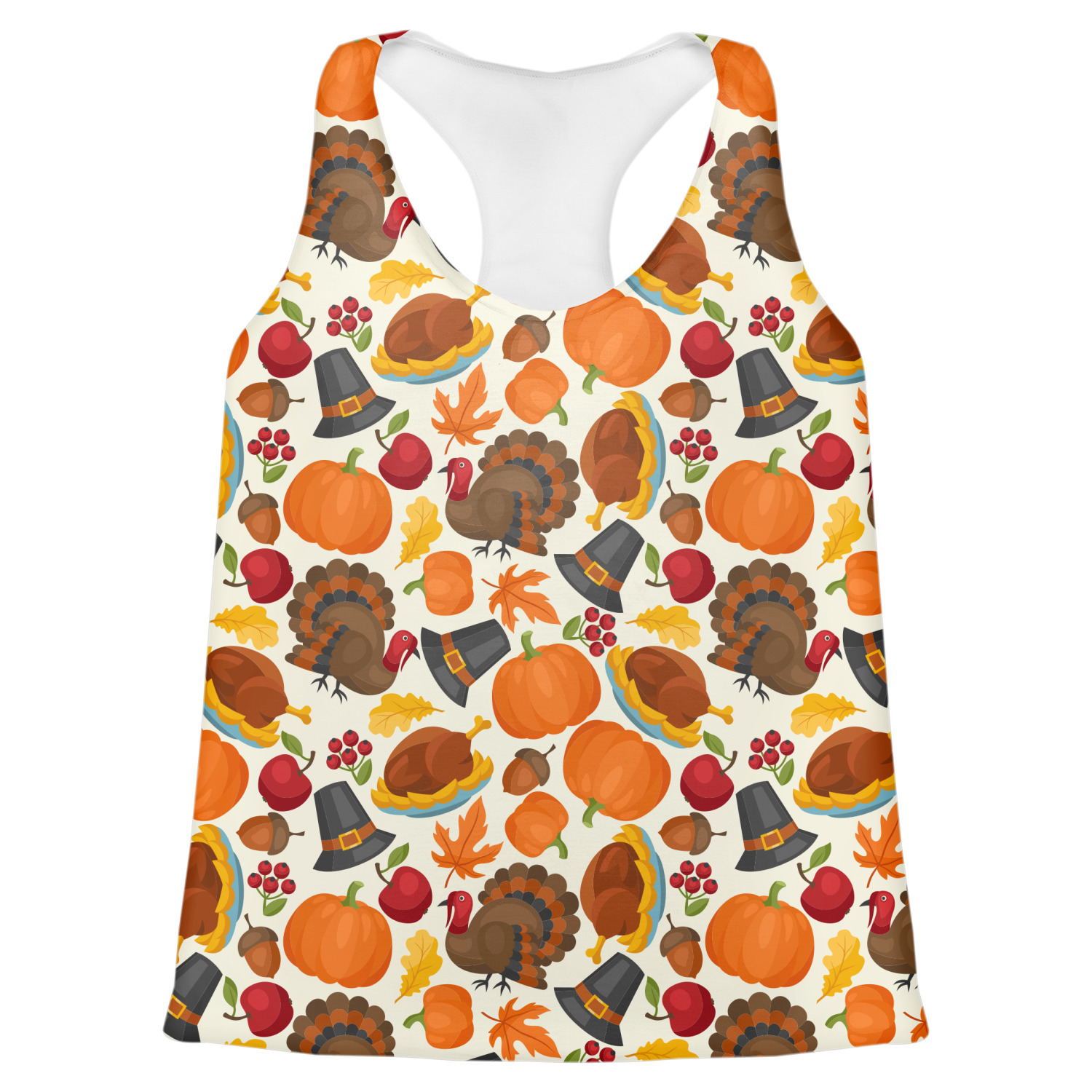 Traditional Thanksgiving Womens Racerback Tank Top (Personalized ...