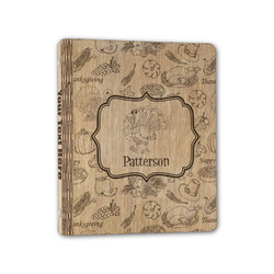 Traditional Thanksgiving Wood 3-Ring Binder - 1" Half-Letter Size (Personalized)