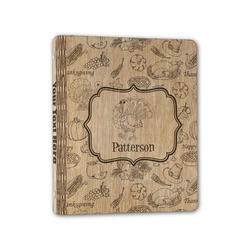 Traditional Thanksgiving Wood 3-Ring Binder - 1" Half-Letter Size (Personalized)