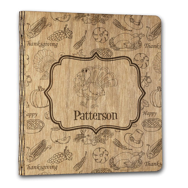 Traditional Thanksgiving Wood 3-Ring Binders - 1" Letter - Front