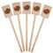 Traditional Thanksgiving Wooden 6.25" Stir Stick - Rectangular - Fan View