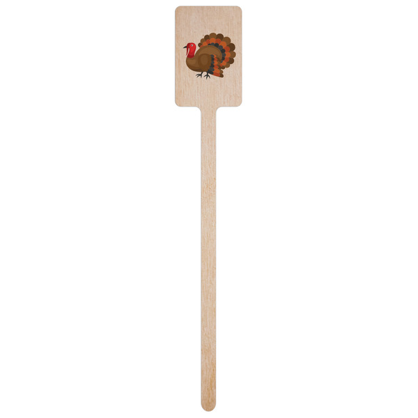 Traditional Thanksgiving Wooden 6.25" Stir Stick - Rectangular - Single Stick