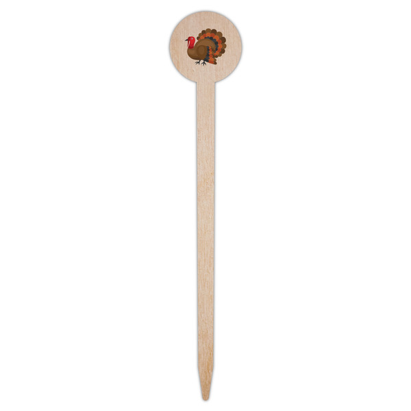 Traditional Thanksgiving Wooden 6" Food Pick - Round - Single Pick