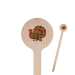 Traditional Thanksgiving 6" Round Wooden Stir Sticks - Double Sided
