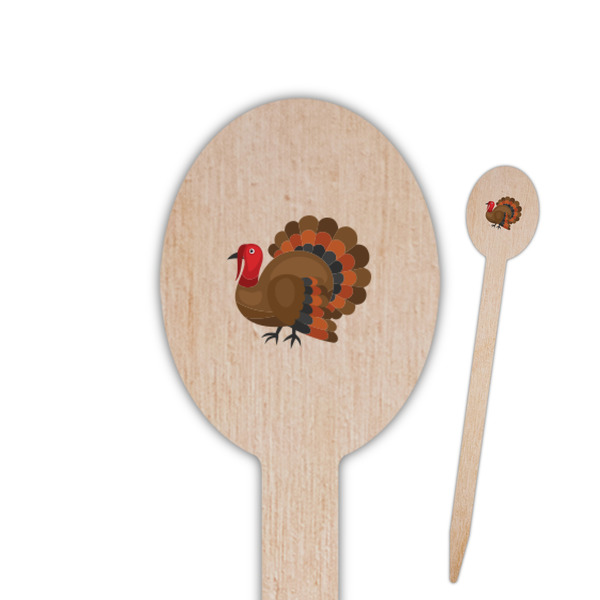 Custom Traditional Thanksgiving Oval Wooden Food Picks