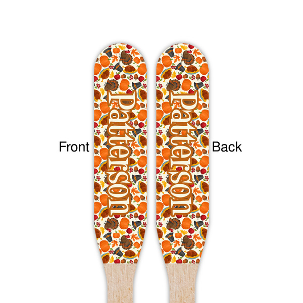 Traditional Thanksgiving Wooden Food Pick - Paddle - Double Sided - Front & Back