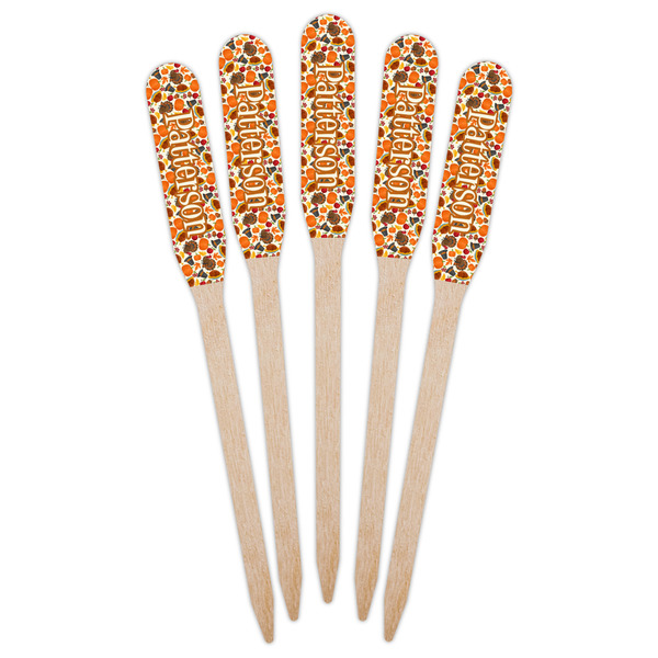 Traditional Thanksgiving Wooden Food Pick - Paddle - Fan View