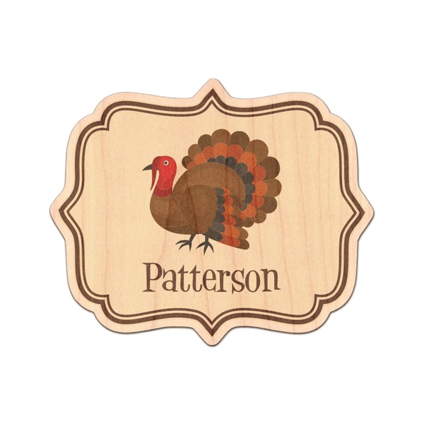 Custom Traditional Thanksgiving Genuine Maple or Cherry Wood Sticker (Personalized)