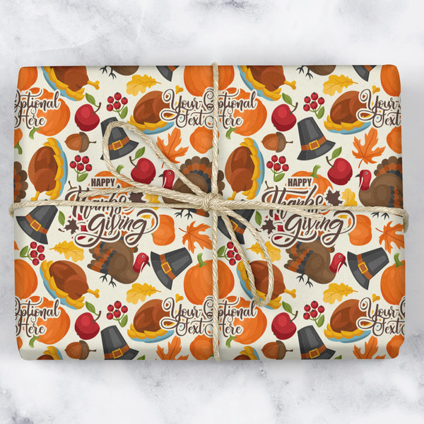 Traditional Thanksgiving Wrapping Paper Roll - Matte - Wrapped Box
