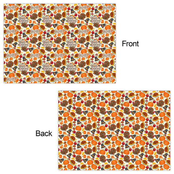 Traditional Thanksgiving Wrapping Paper Sheet - Double Sided - Front & Back