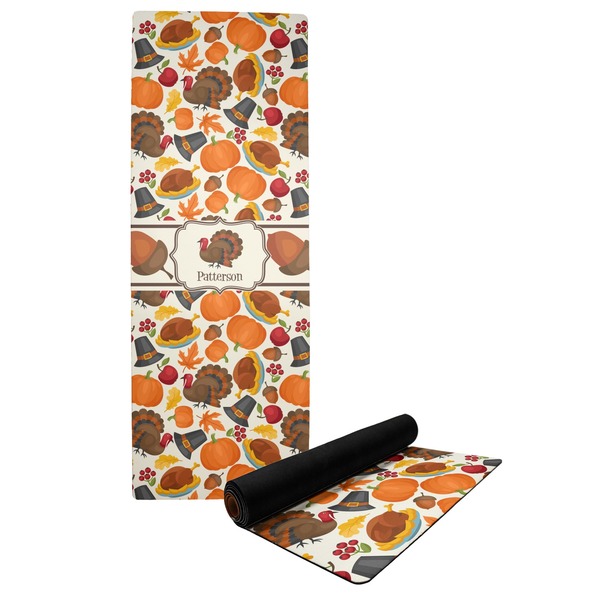 Custom Traditional Thanksgiving Yoga Mat (Personalized)