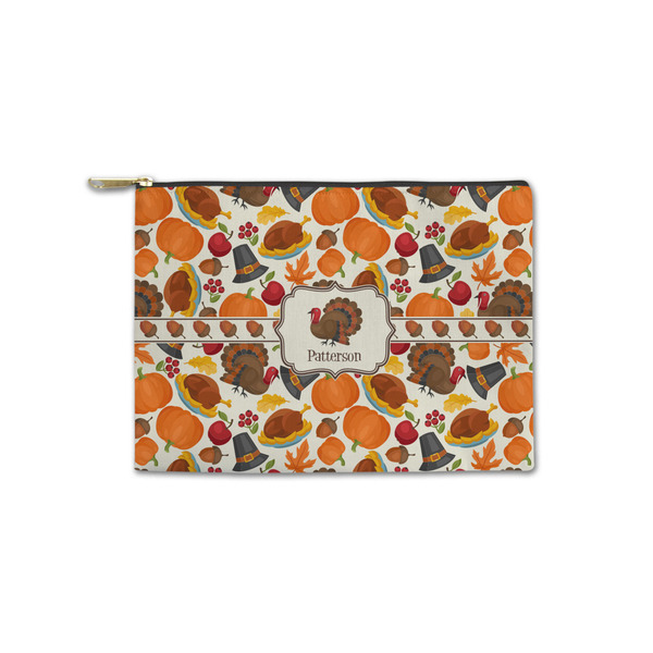 Custom Traditional Thanksgiving Zipper Pouch - Small - 8.5"x6" (Personalized)
