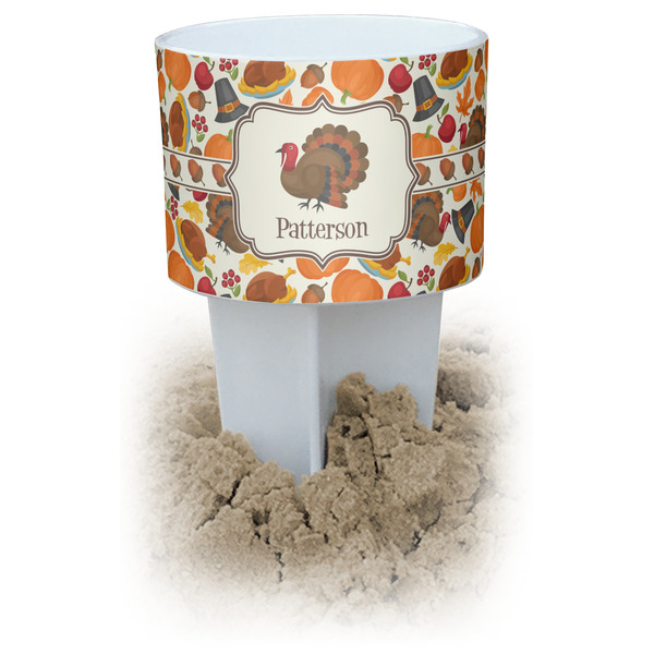 Custom Traditional Thanksgiving Beach Spiker Drink Holder (Personalized)