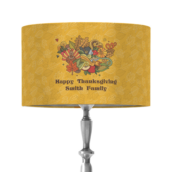 Custom Happy Thanksgiving 12" Drum Lamp Shade - Fabric (Personalized)