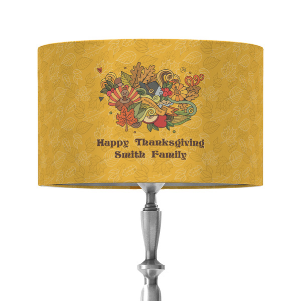 Happy Thanksgiving 12" Drum Lampshade - ON STAND (Fabric)