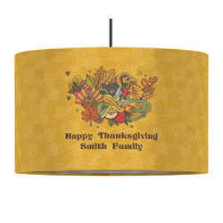 Happy Thanksgiving 12" Drum Pendant Lamp - Fabric (Personalized)