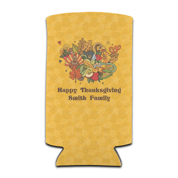 Custom Happy Thanksgiving Can Cooler (tall 12 oz) (Personalized)