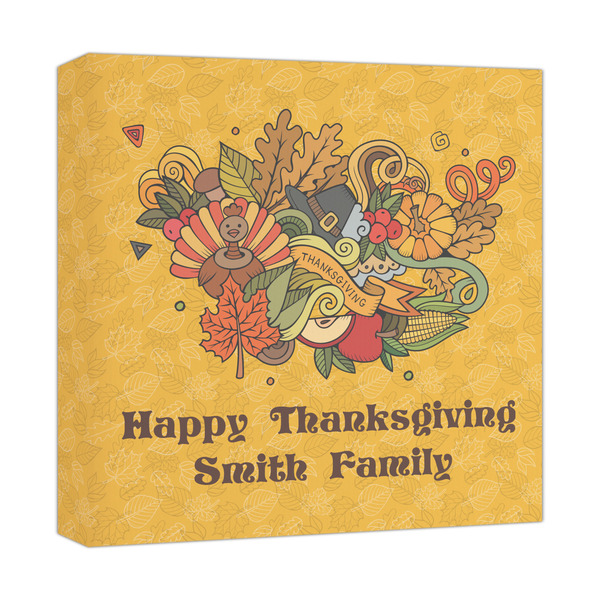 Custom Happy Thanksgiving Canvas Print - 12x12 (Personalized)