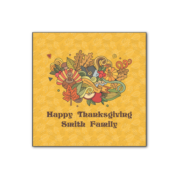 Custom Happy Thanksgiving Wood Print - 12x12 (Personalized)