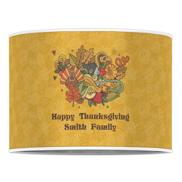 Happy Thanksgiving 16" Drum Lampshade - FRONT (Poly Film)