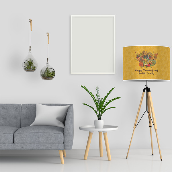 Happy Thanksgiving 16" Drum Lampshade - LIFESTYLE