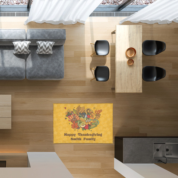 Happy Thanksgiving 2'x3' Indoor Area Rugs - IN CONTEXT