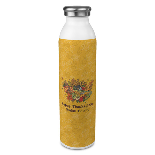 Custom Happy Thanksgiving 20oz Stainless Steel Water Bottle - Full Print (Personalized)
