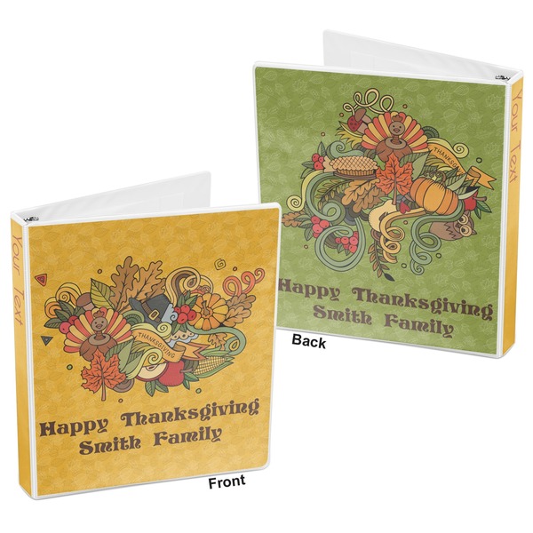 Happy Thanksgiving 3-Ring Binder Front and Back