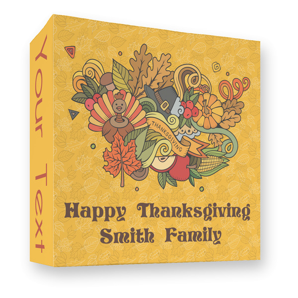Custom Happy Thanksgiving 3 Ring Binder - Full Wrap - 3" (Personalized)