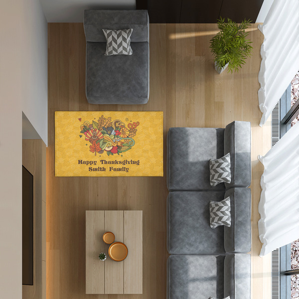 Happy Thanksgiving 3'x5' Indoor Area Rugs - IN CONTEXT