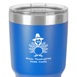 Happy Thanksgiving 30 oz Stainless Steel Tumbler - Royal Blue - Double-Sided (Personalized)