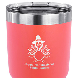 Happy Thanksgiving 30 oz Stainless Steel Tumbler - Coral - Double Sided (Personalized)