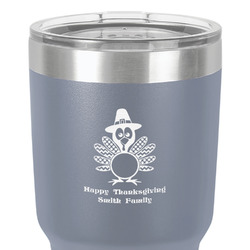 Happy Thanksgiving 30 oz Stainless Steel Tumbler - Grey - Double-Sided (Personalized)