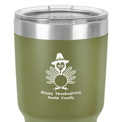 Happy Thanksgiving 30 oz Stainless Steel Tumbler - Olive - Double-Sided (Personalized)