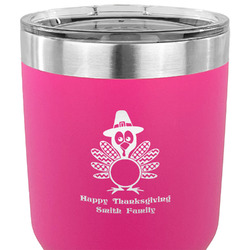 Happy Thanksgiving 30 oz Stainless Steel Tumbler - Pink - Single Sided (Personalized)