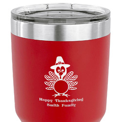 Happy Thanksgiving 30 oz Stainless Steel Tumbler - Red - Double Sided (Personalized)