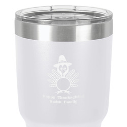 Happy Thanksgiving 30 oz Stainless Steel Tumbler - White - Single-Sided (Personalized)